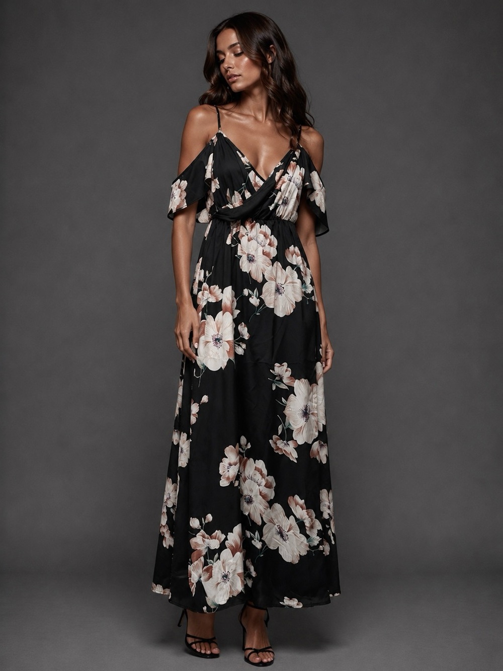 Function & Fringe Edit | Floral Cold Shoulder Maxi Dress Romance